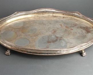Neoclassical Manner Silver-Plate Gallery Tray
