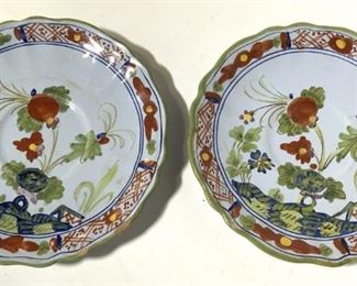 Vintage Pair Italian Faience Porcelain Plates

