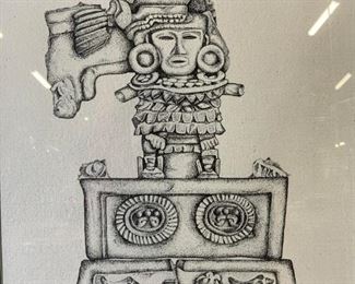 KATHLEEN KLAIRE Signed Mayan Lithograph 1986
