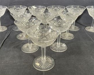 Set 12 CRISTAL AU PLOMB Crystal Cocktail Glasses
