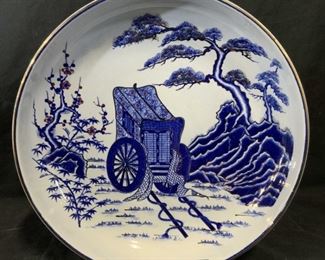 Vintage Asian Blue & White Ceramic plate
