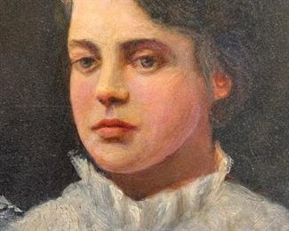 Oil Painting Portrait of Young Woman Artwork

