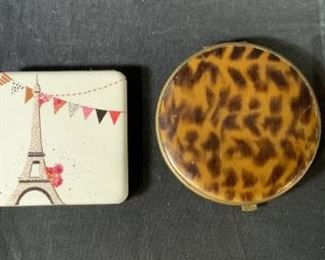 Lot 4 Compact Mirrors & Card Case

