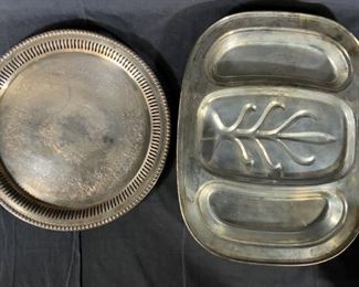 Lot 2 Vintage Silver Plates Trays, PRILL & WILCOX
