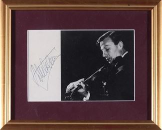 Nathan Milstein Framed Autograph And Image
