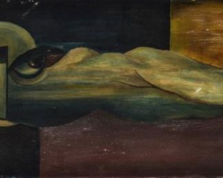 Adrien Siegel "Reclining Figure" oil on canvas
