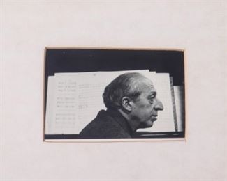 Aaron Copland Framed Autograph And Image

