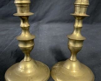 Pair Vintage Brass Candlestick Holders
