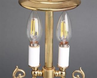 Brass Federal Style Two-Light Table Lamps, 2
