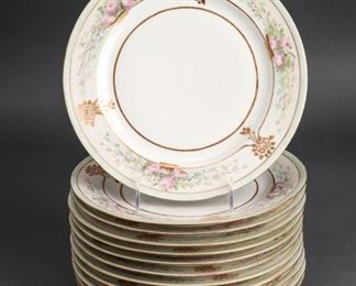 Haviland France Painted Porcelain Plates, 12
