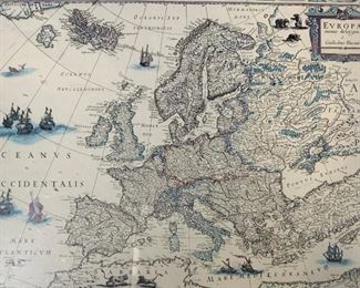 WILLEM BLAEU Map of Europe Offset Lithograph
