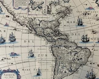 WILLEM BLAEU Map of the Americas Offset Lithograph
