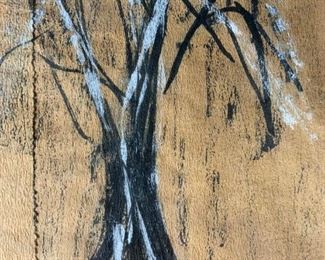 Signed Pastel Drawing of Tree, Artwork
