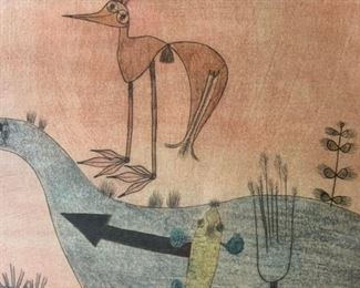 PAUL KLEE By the Trout Stream Lithograph Artwork
