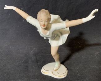 German Porcelain Figure Skating Figurine
