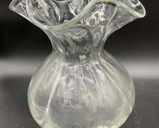 Molded Glass Ruffled Vase
