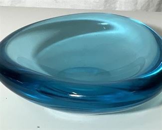 Blue Art Glass Trinket Dish
