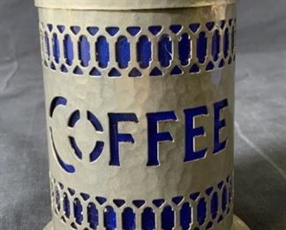 Vintage Pewter Coffee Canister
