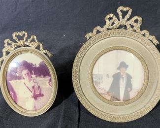 Pair Vintage Metal Decorative Picture Frames
