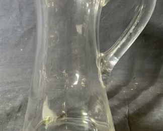 Gold Paint Rimmed Glass Pitcher
