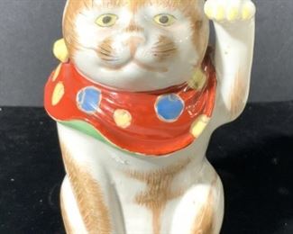 Hand Painted Porcelain Cat Figural
