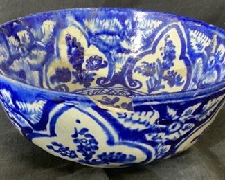 Pair Ceramic Blue & White Asian Bowls
