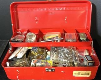 Vintage Red Metal UNION TOOL CHEST W/ Tools

