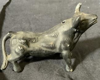 Miniature Metal Bull Figurine
