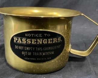 CENTRAL PACIFIC RR Brass Cup / Chamber Pot
