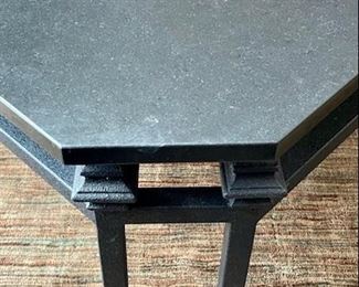 Black iron & granite coffee table by Anvil - Del Lauren