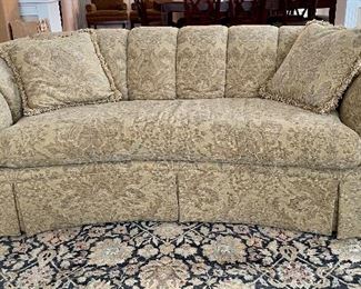 Harden Channel Back Sofa in Lush Tan/Gold Upholstery