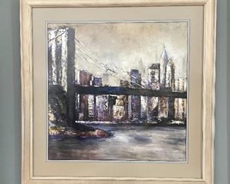 ( 2 ) NYC bridge prints, beautifully framed