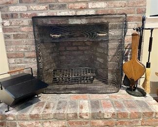 Fireplace screen & tools