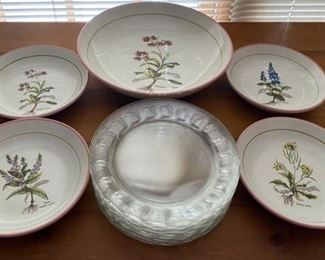 Pink and Ivory Porcelain Pasta Salad Set