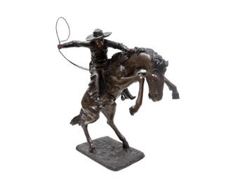 Frederic Remington (1861-1909), "Bronco Buster", recast bronze, 68 x 58 x 42"