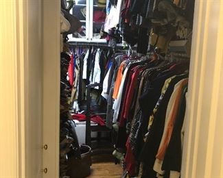 Closets full of clothes and shoes