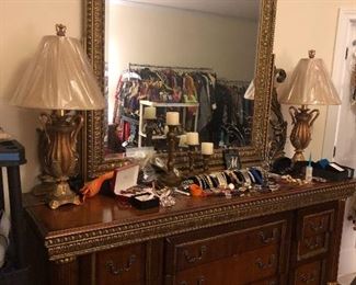 Dresser and mirror.  Part of King Bedroom Suite