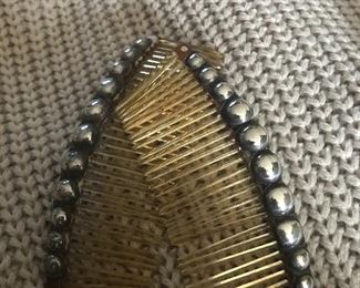 Victorian sterling and tortoise hair combs