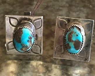 Sterling turquoise cuff links 
Navajo 