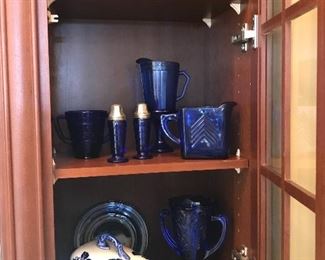 Old blue glassware abs Flo Blue