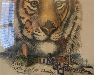 Signed Tiger lithograph by Betty Malone.   Very limited edition.