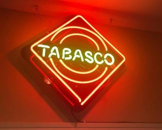 Large neon TABASCO SIGN