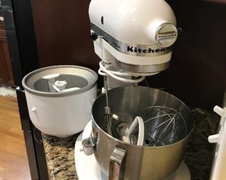 Kitchen Aid pro mixer with attachments 