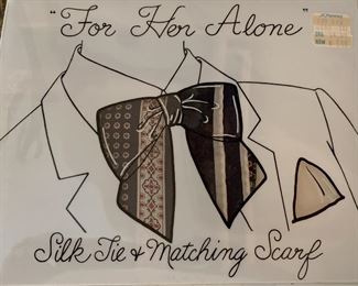 "For Her Alone" Matching Silk Tie & Scarf