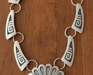 Vintage Riley Polequaptewa Hopi Native American Sterling Necklace
