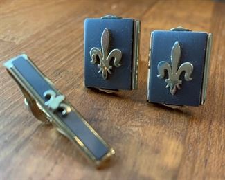 Vintage Tie Clip and Cufflinks