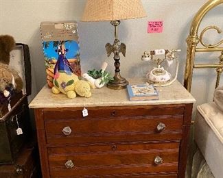 Antique Eastlake chest with marble top