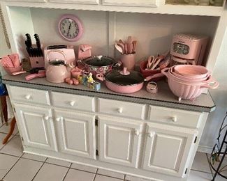 Pink kitchen tools and appliances