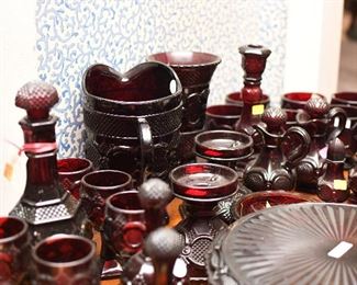 antique Ruby Red glassware 