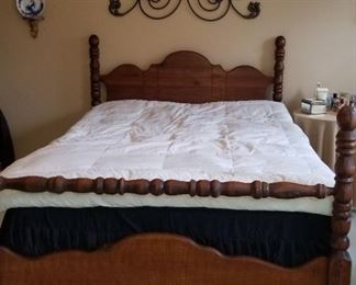 Full-Size Headboard/Footboard, Mattress. Feather-top